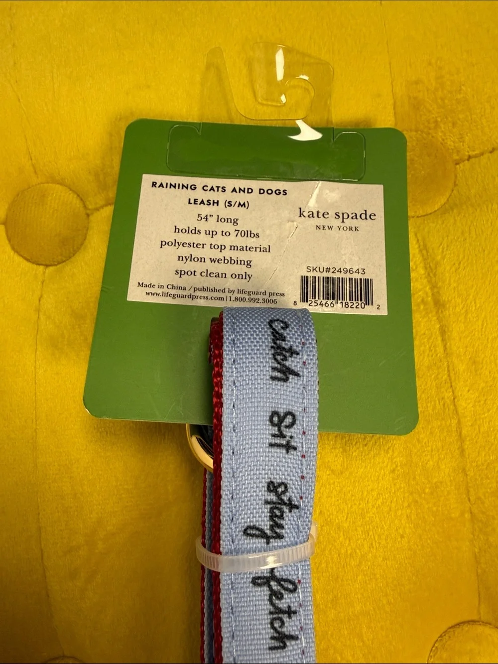 Kate Spade New York Raining Cats & Dogs Dog Leash 60